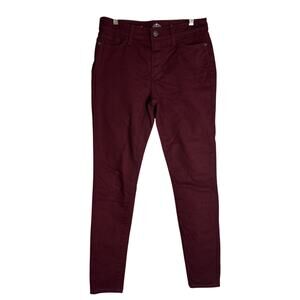 St. Johns Bay Skinny Leg Womens Burgundy Pants size 6
